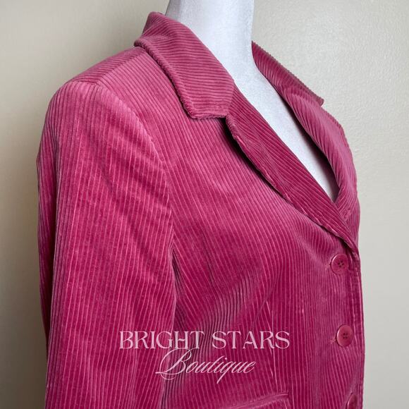 Rare Pink Corduroy Blazer Jacket ASO Lorelai Gilmore Girls Bright Colorful - Picture 11 of 12